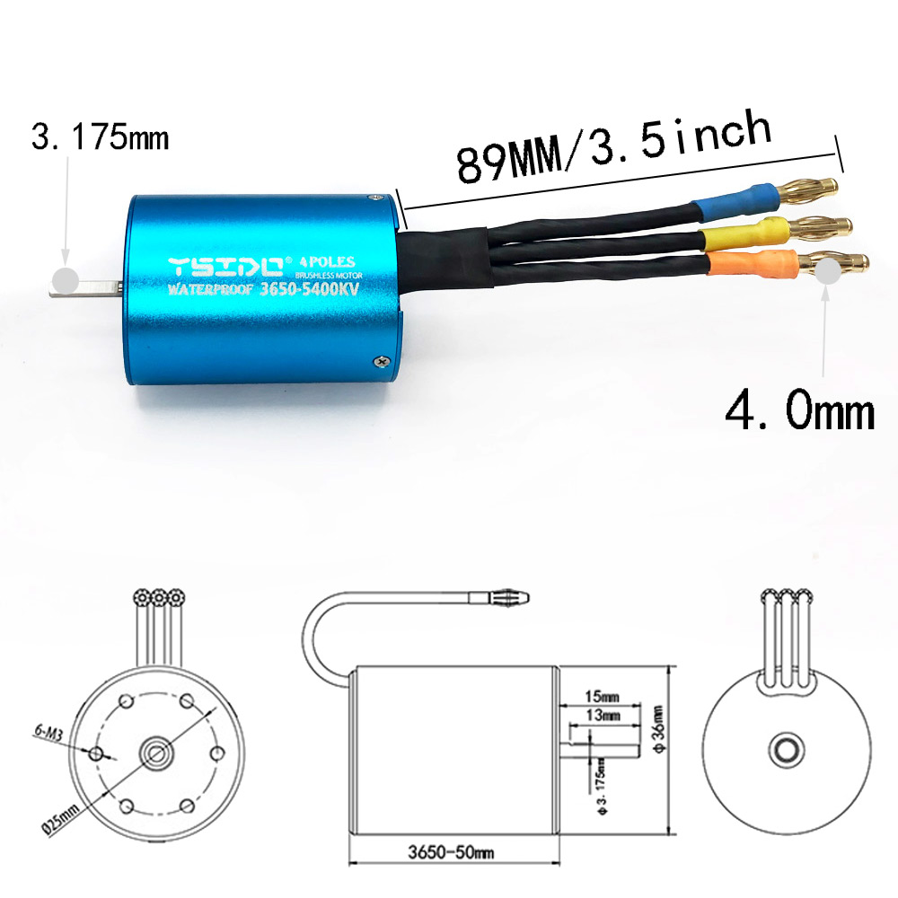YSIDO 3650 3600KV 5400KV 9500K - Rc Hobby Engine avaliação e preço