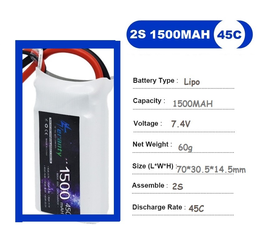 2 peças 7.4v lipo 2s bateria 1 - Rc Hobby De avaliação e preço