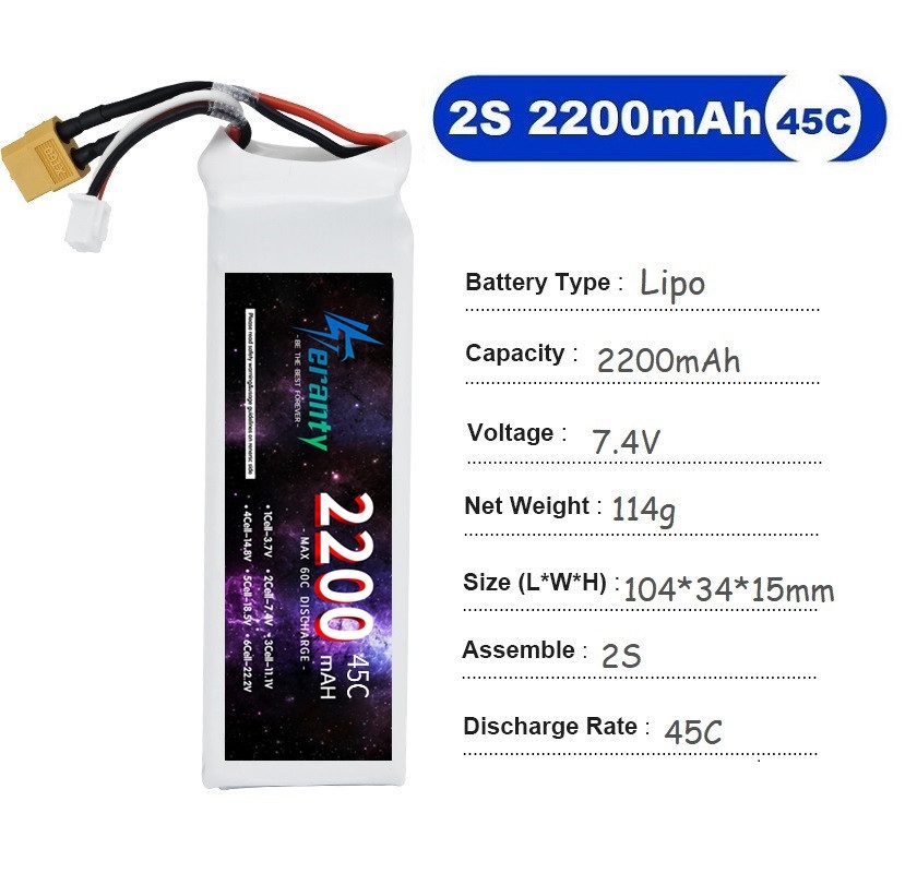 2 peças 7.4v lipo 2s bateria 1 - Rc Hobby De avaliação e preço